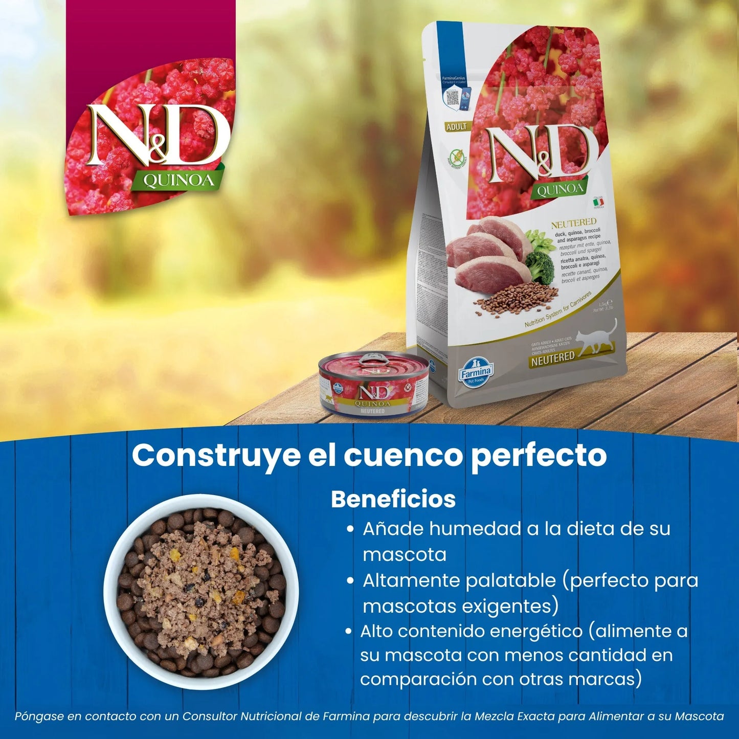 Pienso Farmina ND Quinoa Neutered Pato - Castrados Control Peso