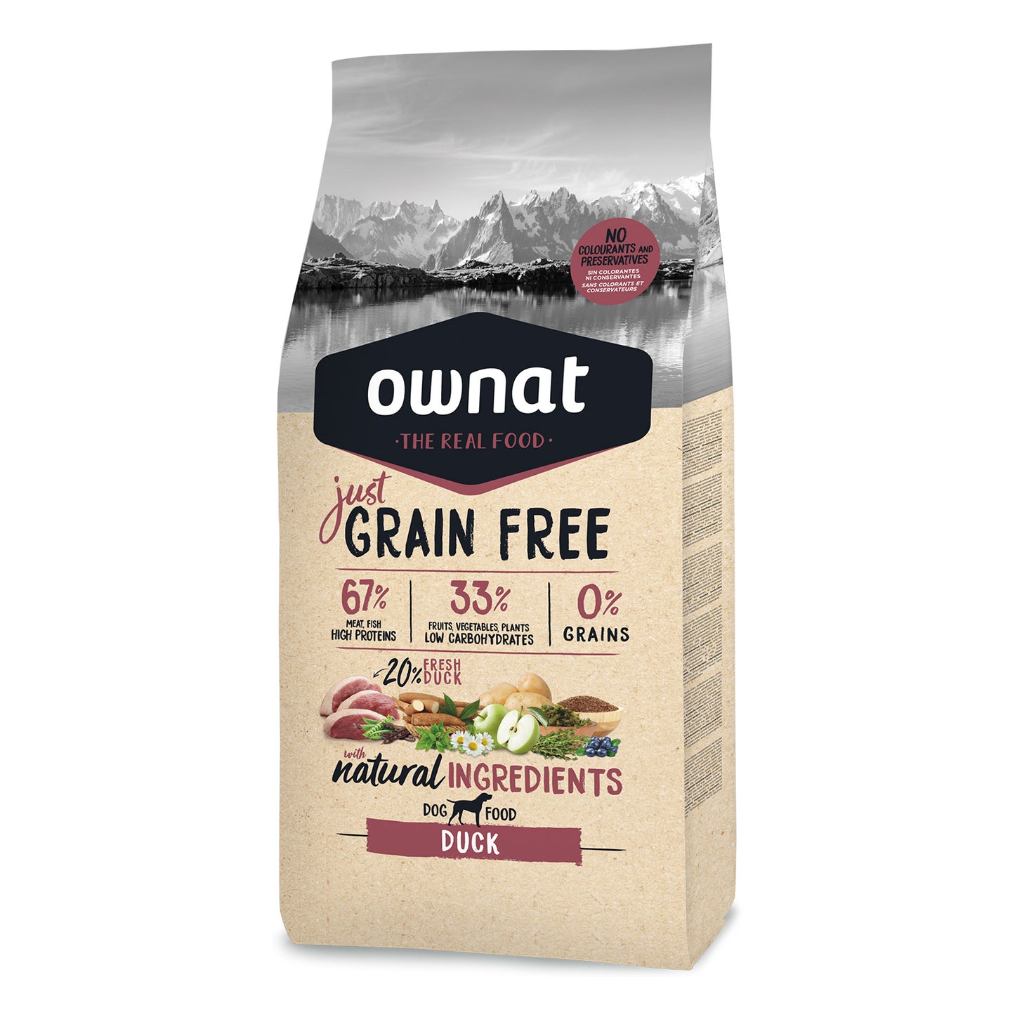 Ownat Just Grain Free Adult Pato Pienso para Perro Adulto