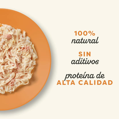 Lámina informativa de la marca sobre esta receta de pollo con atún