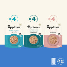 Doce sobres individuales del multipack Applaws sobres pescado en gelatina