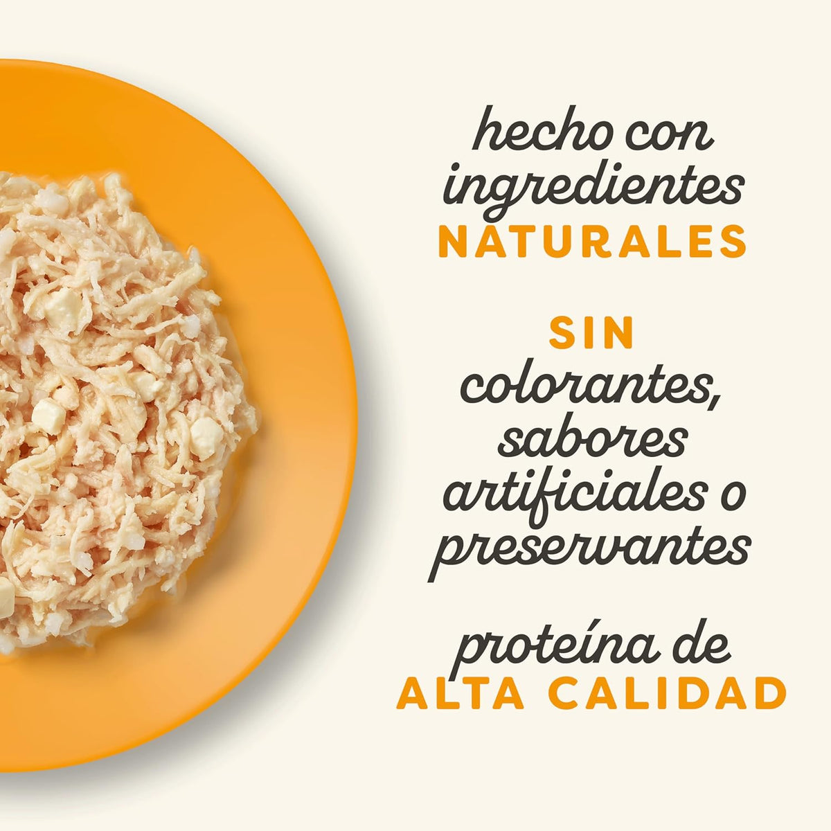 Lámina informativa con afirmaciones de la marca sobre la calidad de esta receta.