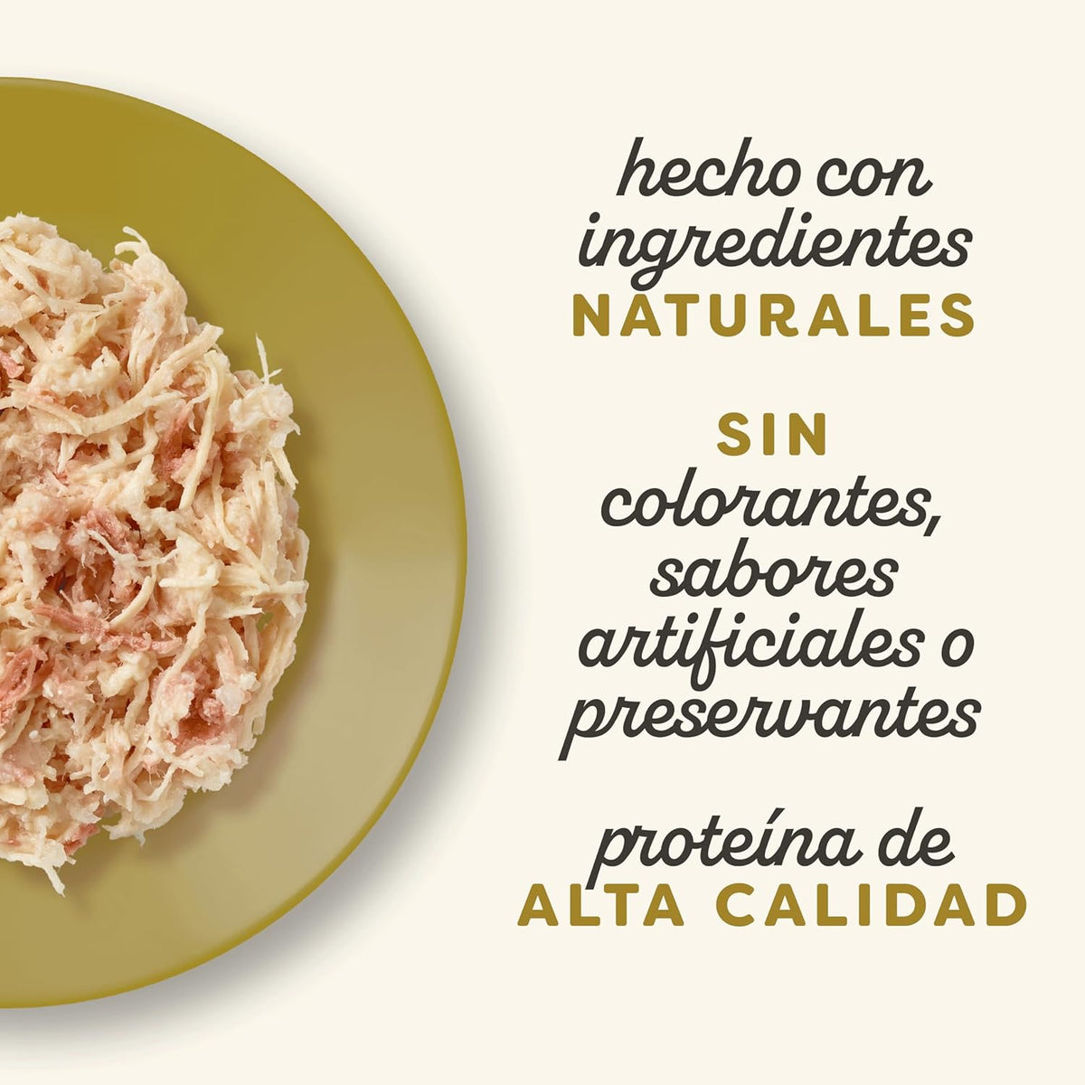 Lámina informativa de la marca acerca del origen de los ingredientes de la receta.