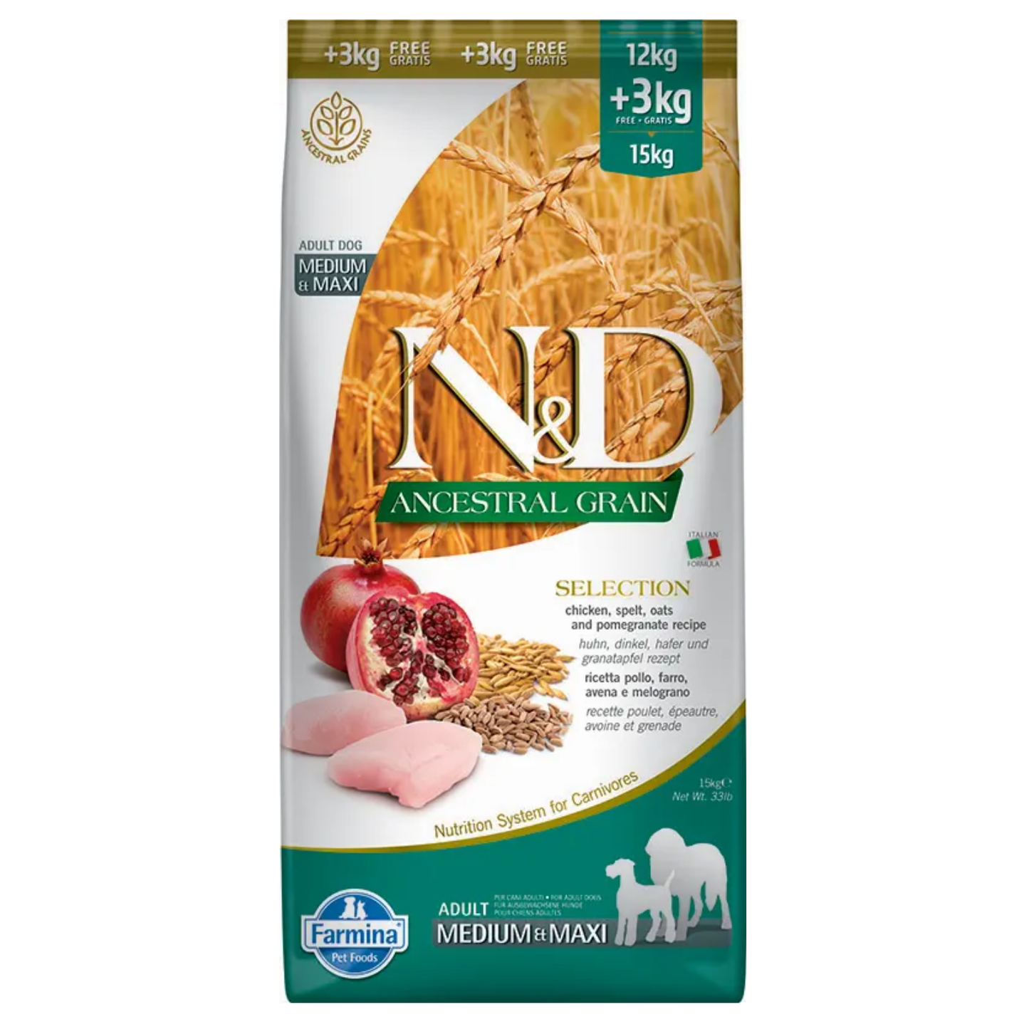 Pienso Farmina ND Selection Ancestral Pollo 12kg - Premium Razas Grandes