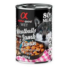 Albóndigas Alpha Spirit de cordero y comino para perros, lata de 400 g, EAN 8437013576512