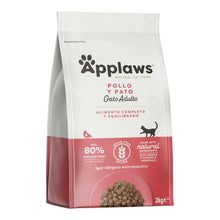 Envase del pienso Applaws gatos pato para gatos adultos, bolsa de dos kilos