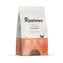 Envase del pienso Applaws gatos salmón para gatos adultos, bolsa de siete kilos y medio