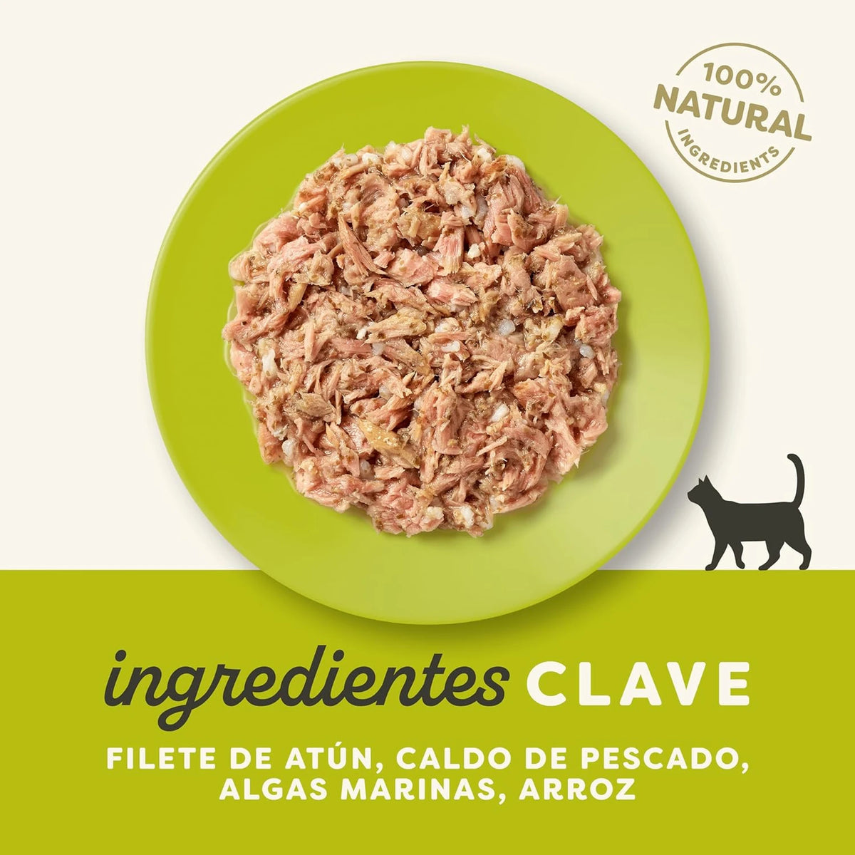 Lámina informativa de Applaws con los ingredientes clave de esta receta para gatos.