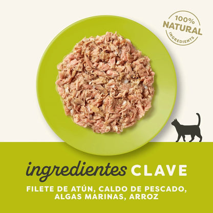 Lámina informativa de Applaws con los ingredientes clave de esta receta para gatos.