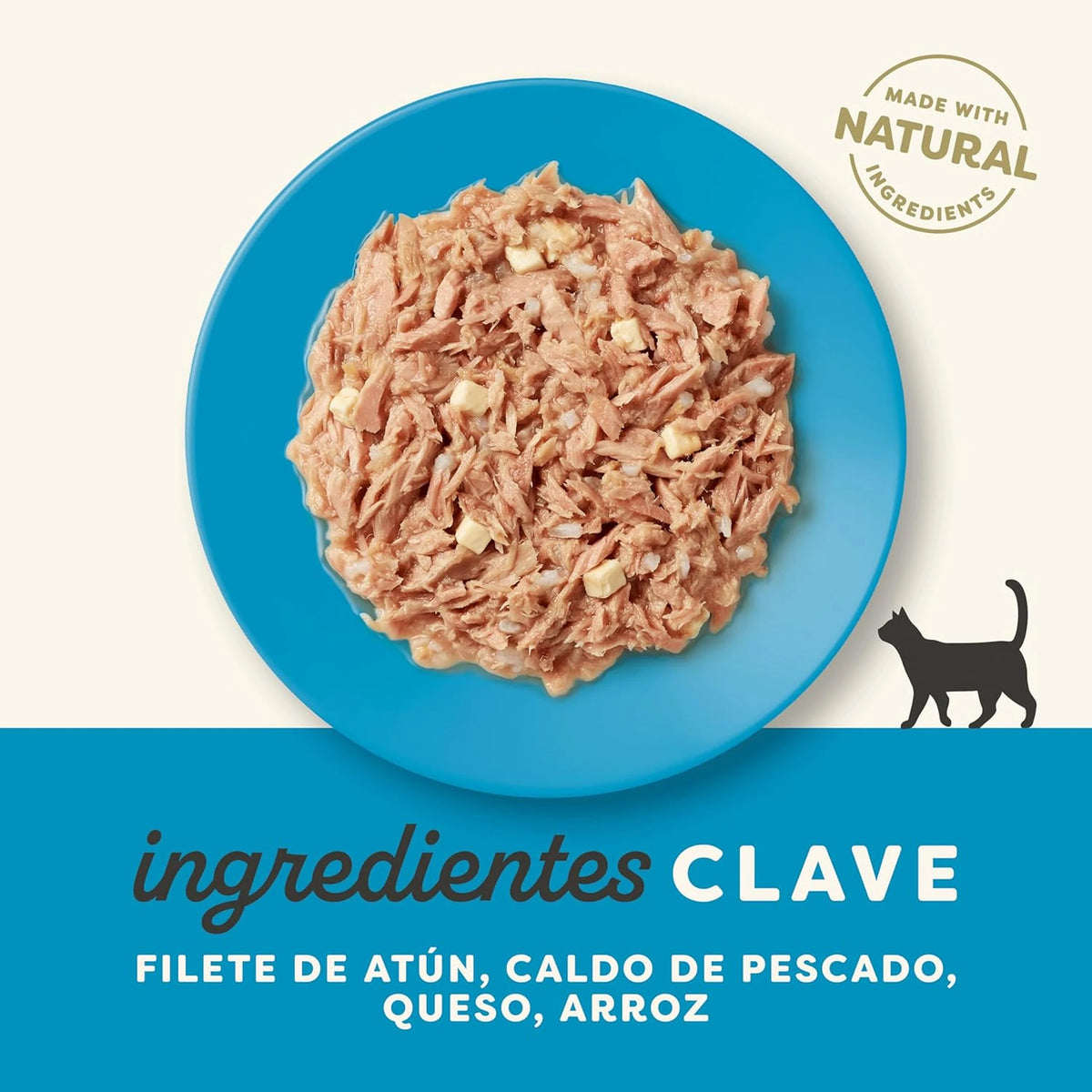 Lámina informativa de Applaws con los ingredientes clave de esta receta para gatos.