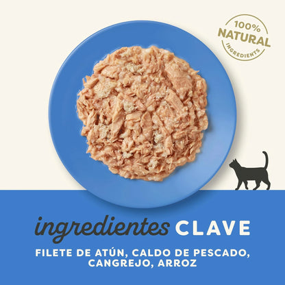 Lámina informativa de Applaws con los ingredientes clave de esta receta para gatos.