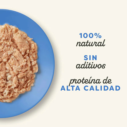 Lámina informativa de la marca con más detalles sobre esta lata de comida húmeda para gatos.