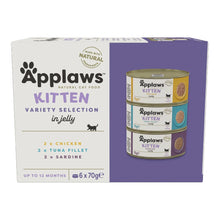Caja del multipack Applaws gatitos gelatina en lata, tres recetas
