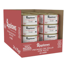 Caja de venta con veinticuatro unidades de esta receta de pollo, formato de setenta gramos cada una.