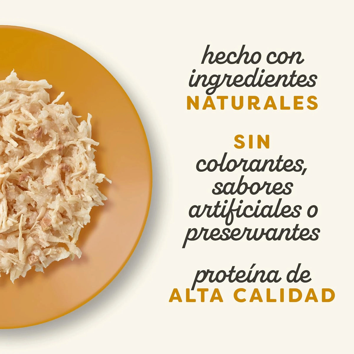 Lámina informativa de la marca acerca del origen de los ingredientes de la receta.