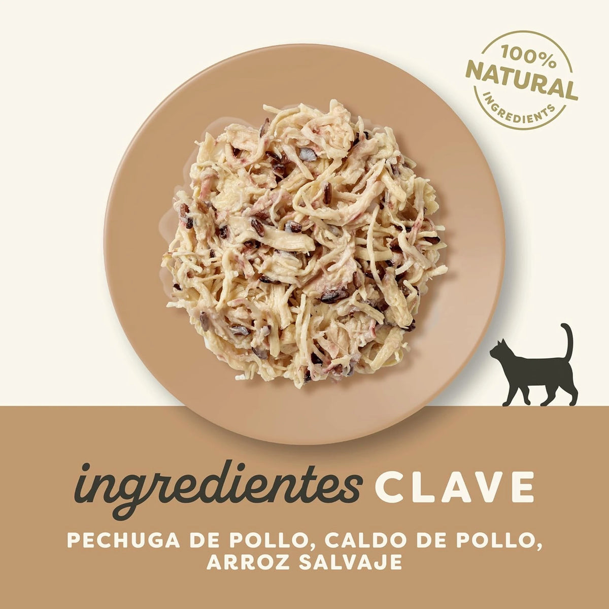 Lámina informativa de la marca sobre esta receta de pollo con arroz salvaje