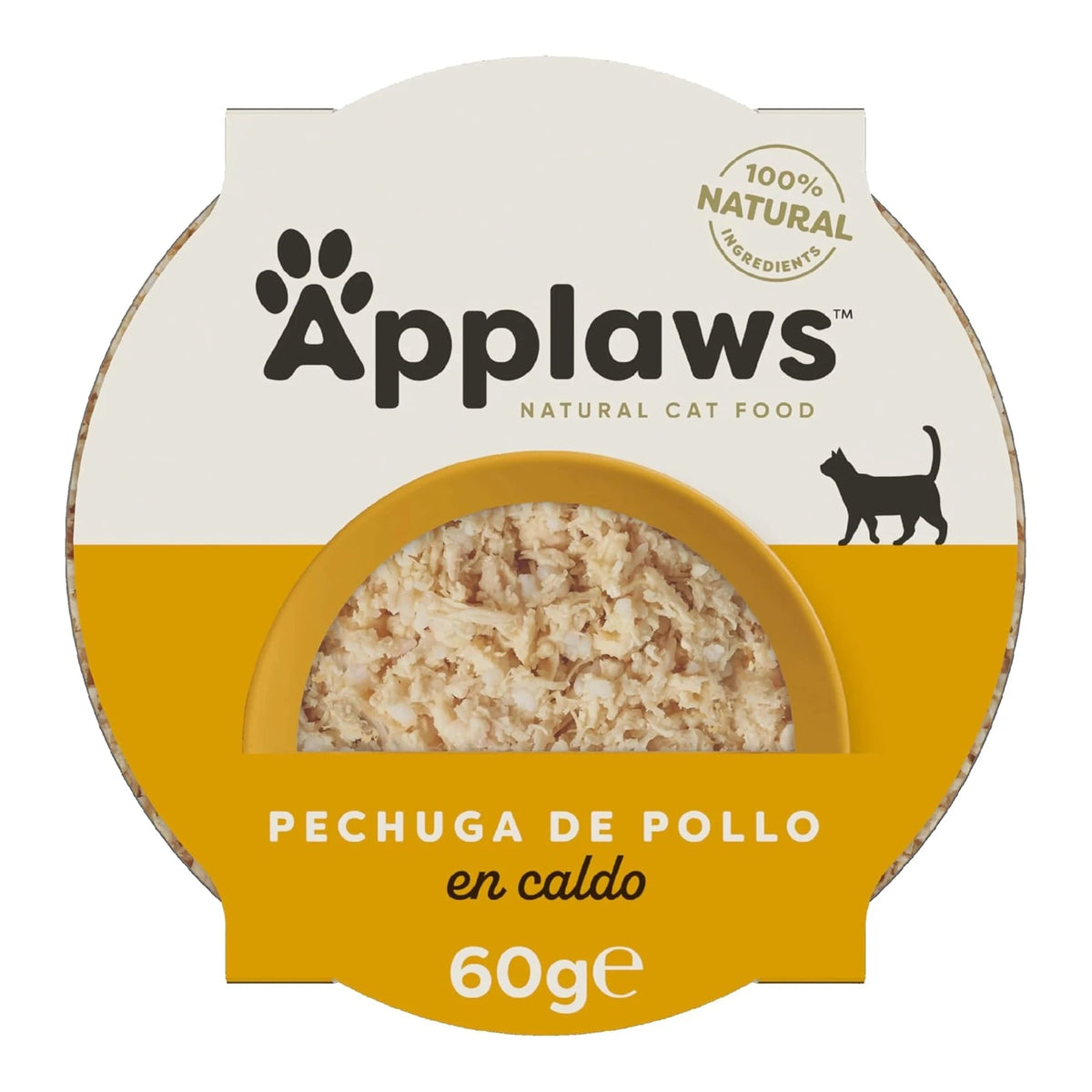 Tarrina Applaws de pechuga de pollo en caldo, envase de 60 gramos