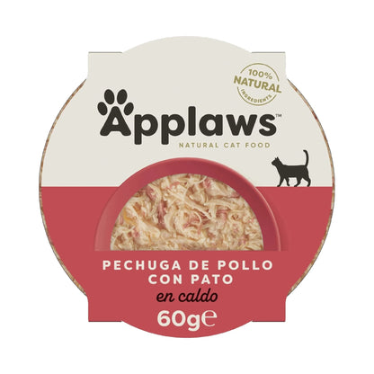 Tarrina Applaws de pechuga de pollo con pato, envase individual de 60 gramos