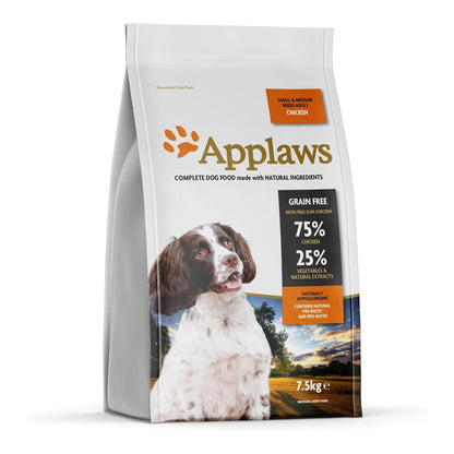 Saco de pienso Applaws de pollo para perros de razas pequeñas y medianas.