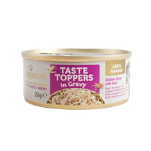 Lata Applaws Taste Toppers de pollo y pato en salsa, envase visto de frente