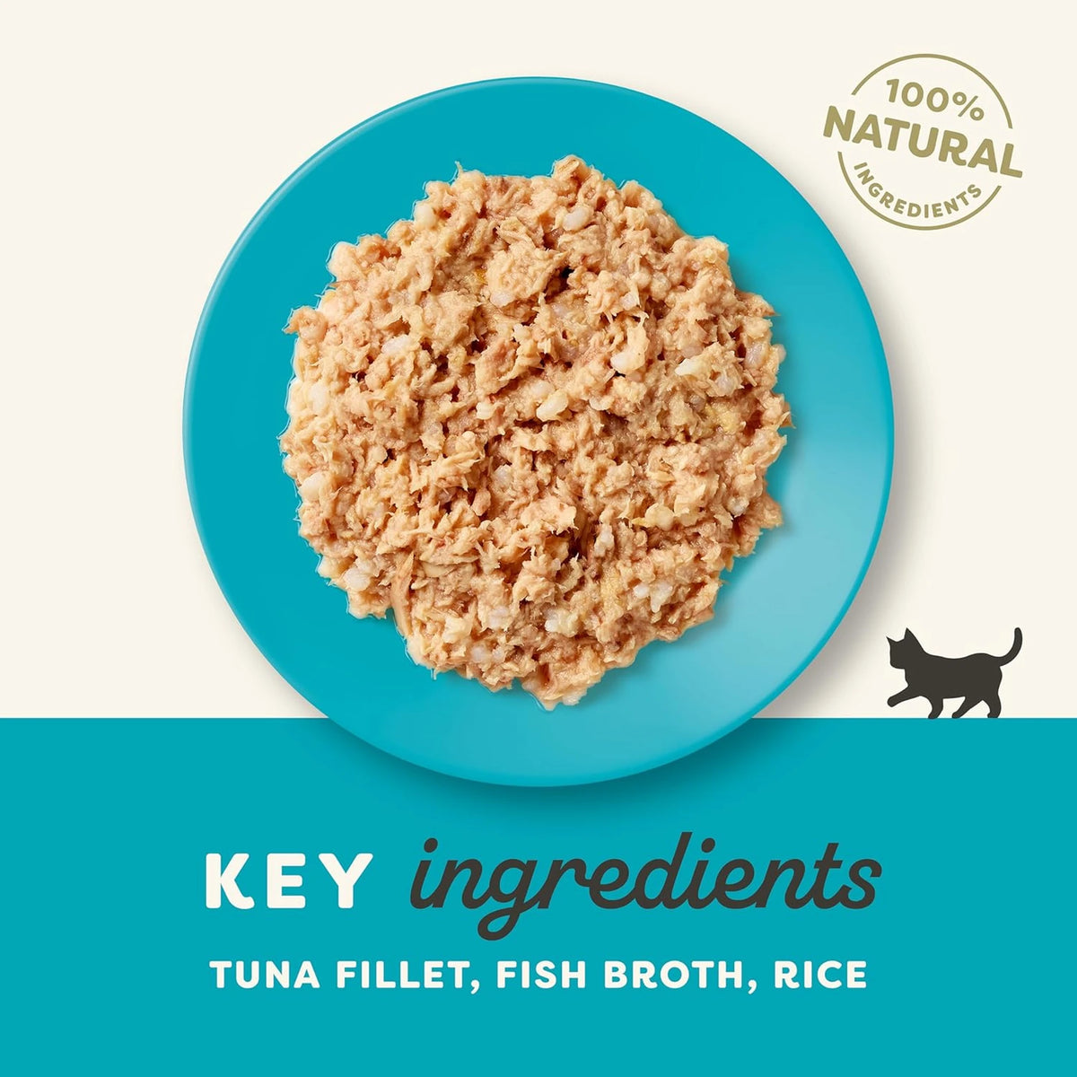 Lista de ingredientes impresa en la etiqueta de este sobre para gatitos