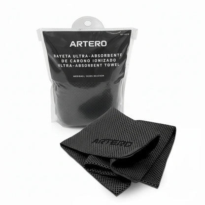 Toalla Artero Samba ultra absorbente con bolsa con cierre zip, ideal para secar perros después del baño o paseo
