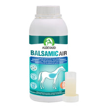 Bote de Balsamic Air Audevard para caballos con su vaso medidor dosificador transparente