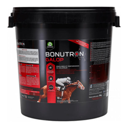 Cubo negro grande de Bonutron Galop con etiqueta roja y caballo