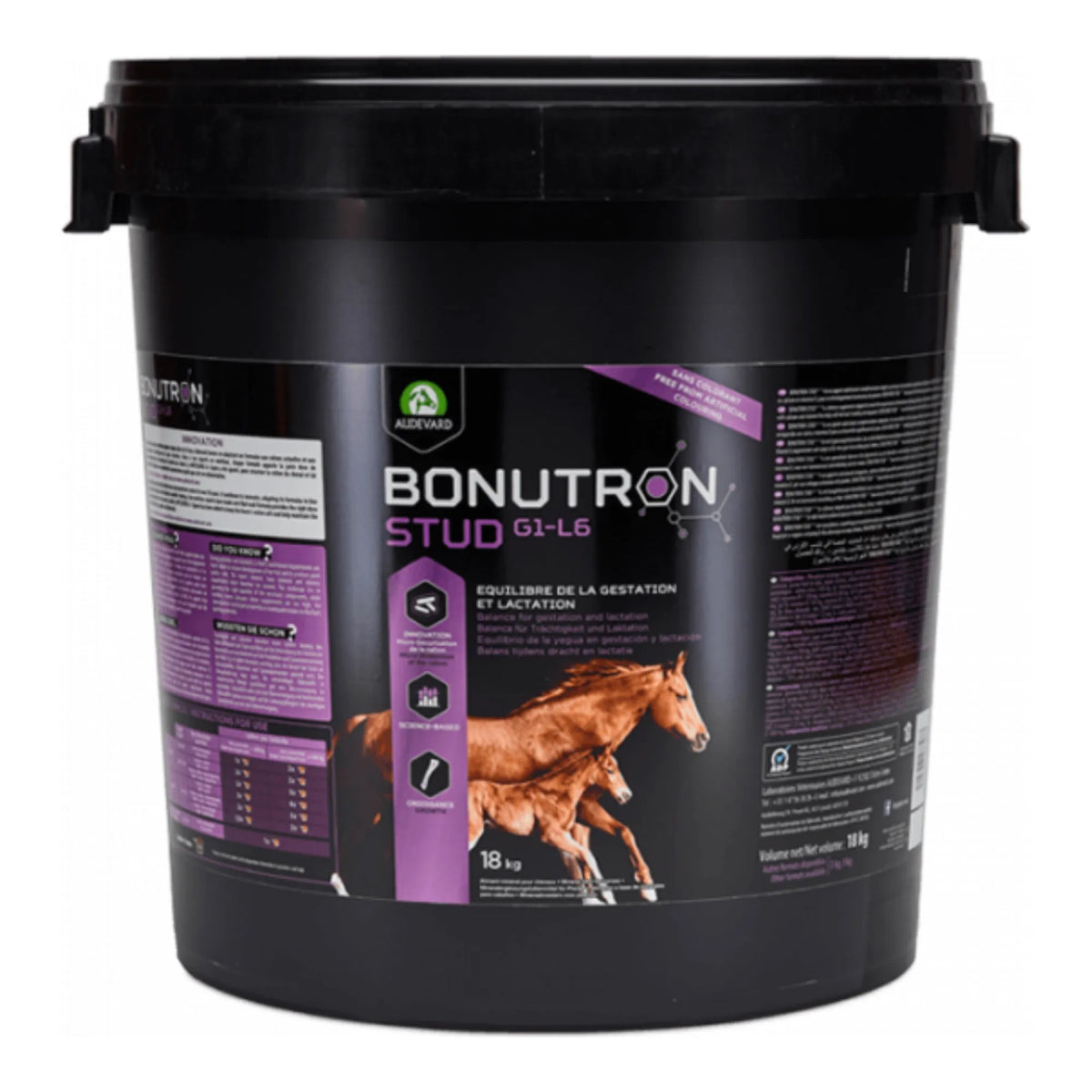 Bonutron Stud Audevard para yeguas, cubo negro grande con etiqueta de yegua y potro