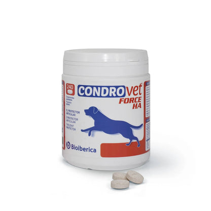 Condrovet Force HA de Bioiberica para perros, comprimidos palatables, bote de 240 comprimidos, EAN 8430336091847