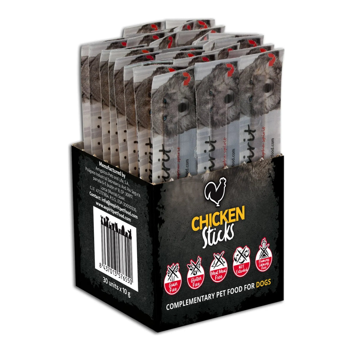 Barritas individuales Alpha Spirit de pollo para perros en caja de 30, EAN 8436586310653