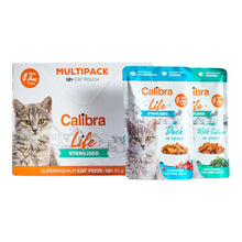 Caja y sobres de pato y salmón del multipack Calibra Life Sterilised