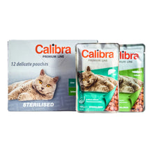 Caja y sobres de hígado y salmón del multipack Calibra Premium Sterilised