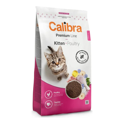 Saco del pienso Calibra Premium para gatitos, receta Cat Premium Line Kitten Poultry