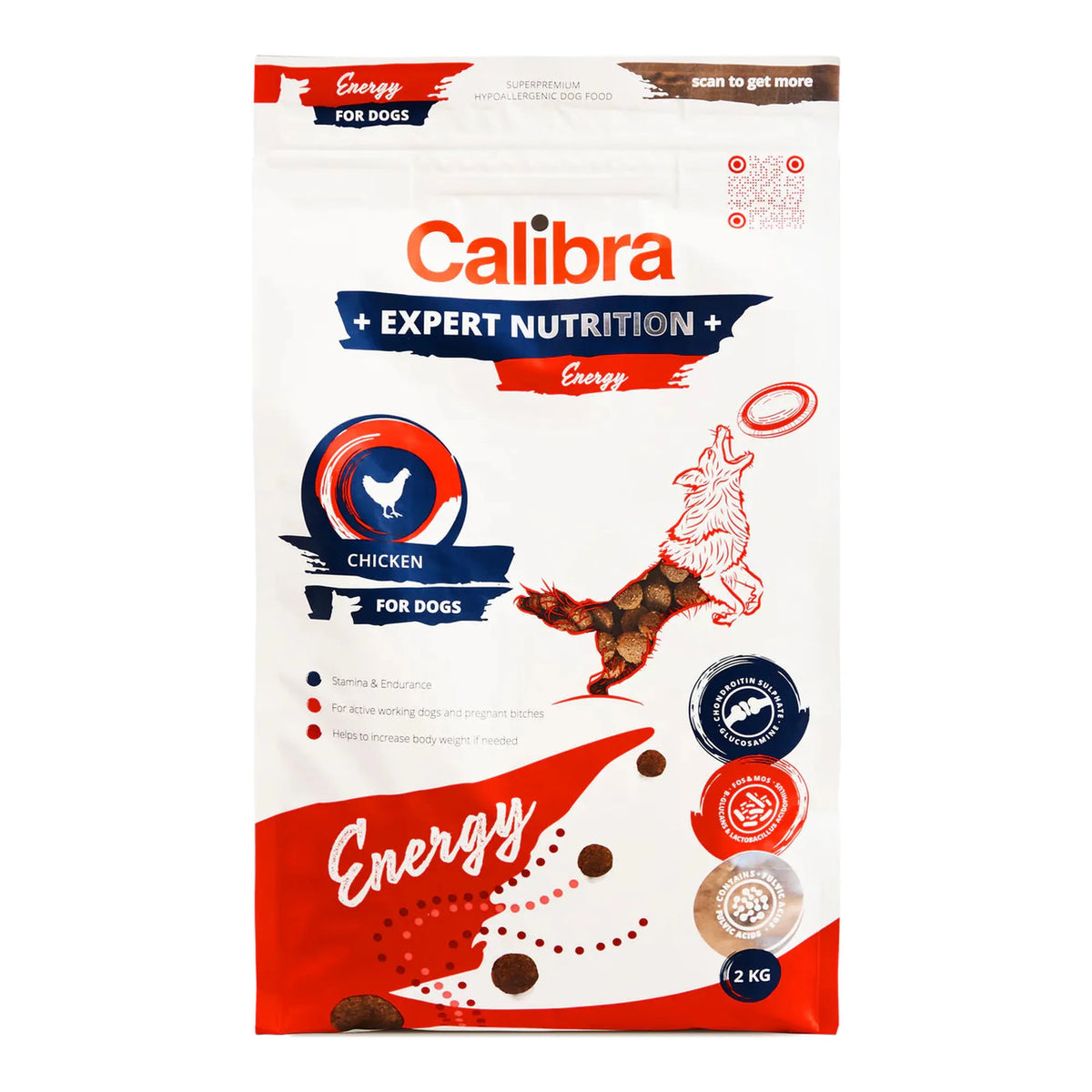 Saco de 2 kg del pienso Calibra Expert Nutrition Energy para perros activos