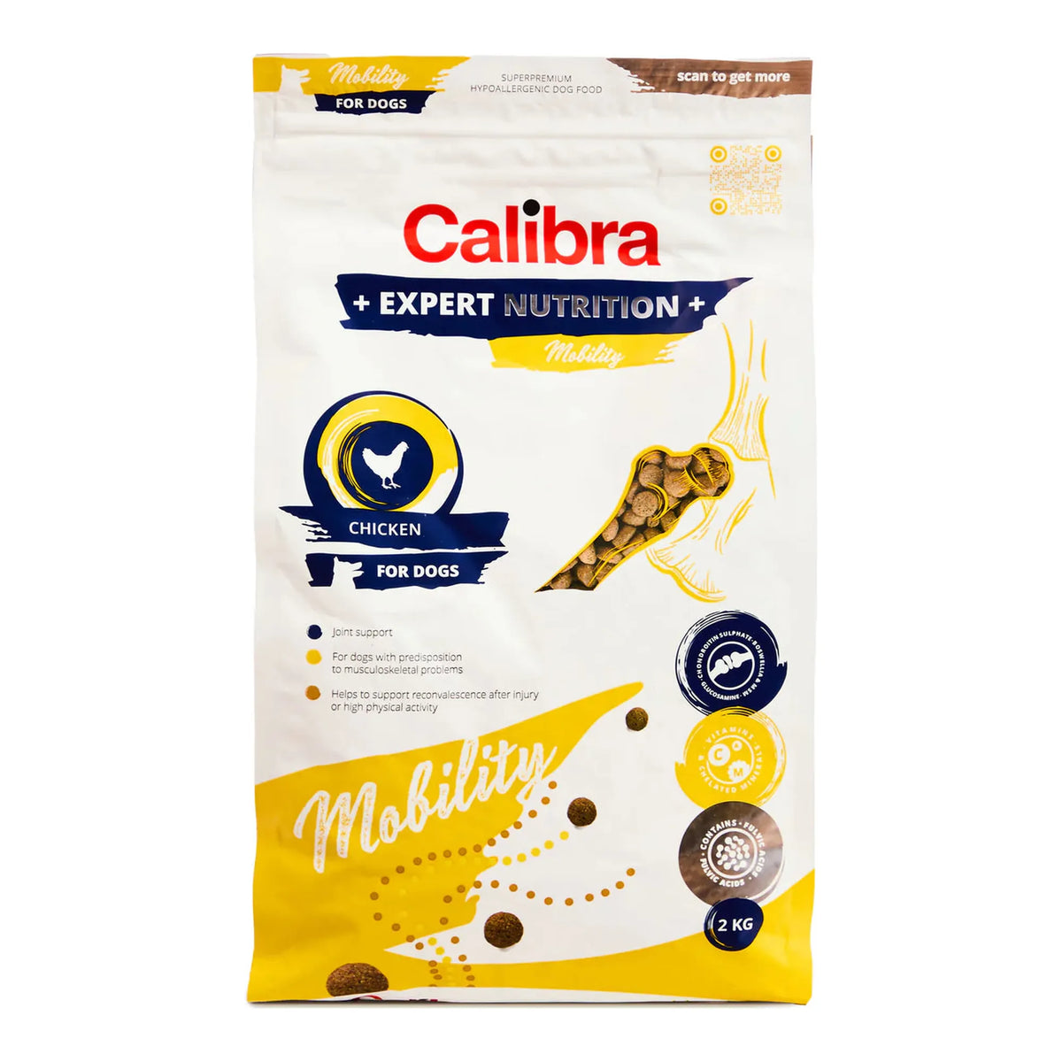 Saco de 2 kg del pienso Calibra Expert Nutrition Mobility para perros
