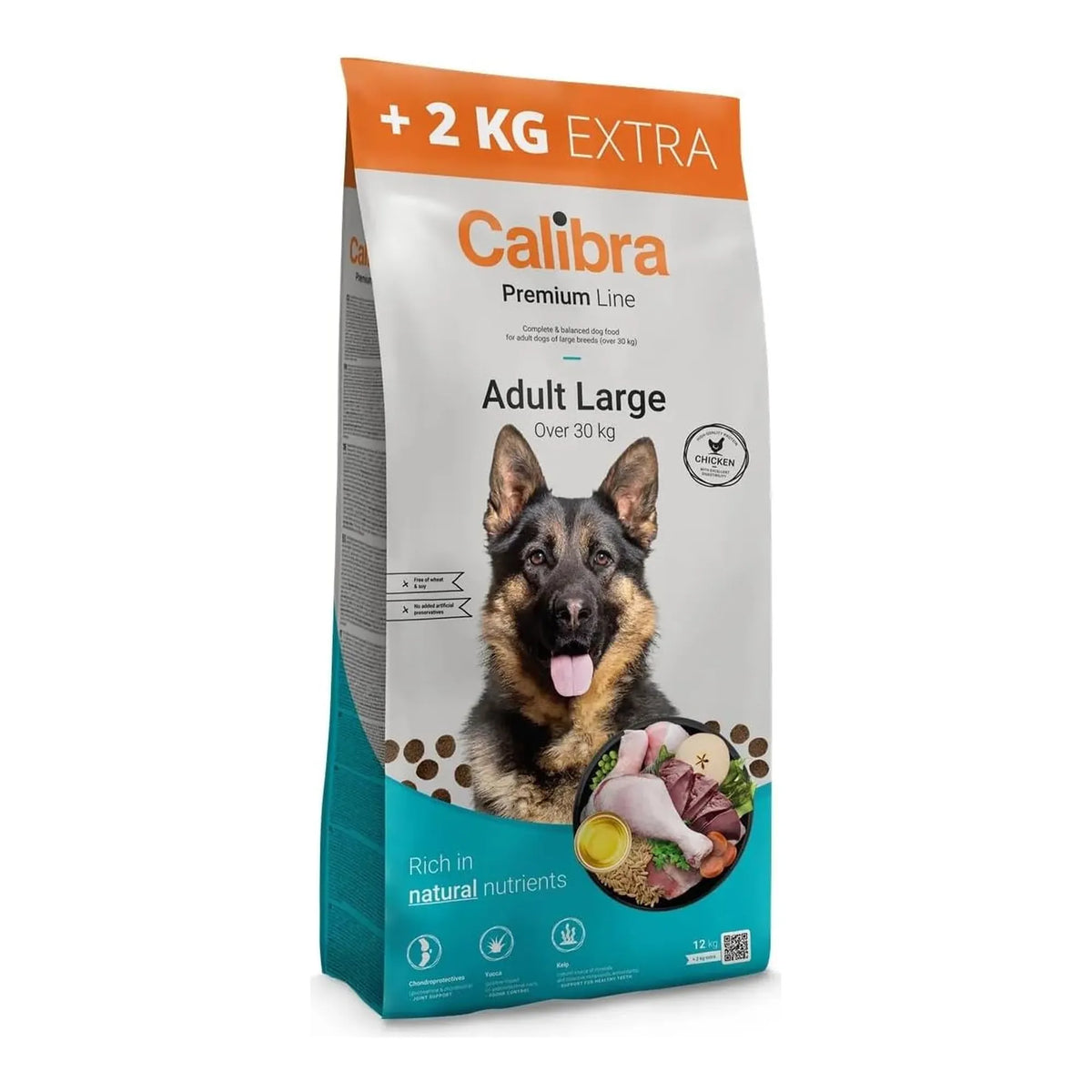 Saco de 12 kg más 2 kg extra del pienso Calibra Premium Line Adult Large