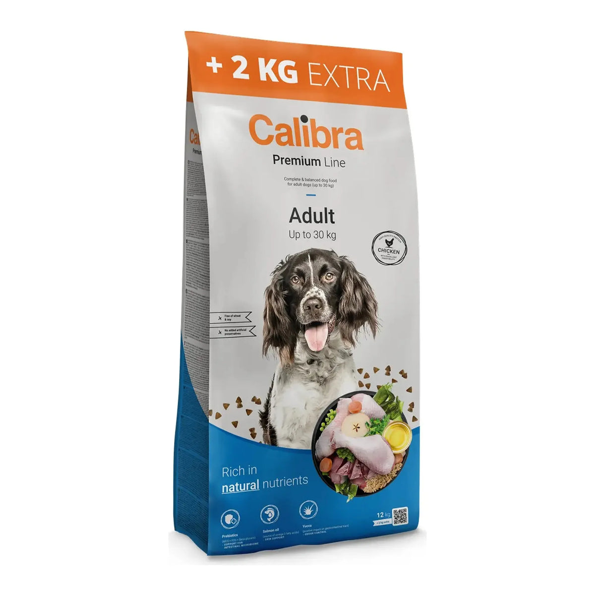 Saco de 12 kg más 2 kg extra del pienso Calibra Premium Line Adult