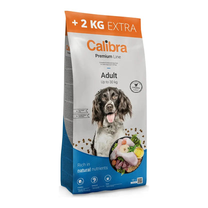 Saco de 12 kg más 2 kg extra del pienso Calibra Premium Line Adult