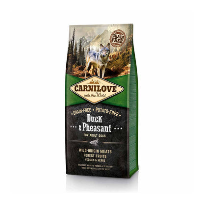 Pienso para perros Carnilove Canine Adult con pato y faisán sin cereales, saco de 12 kg