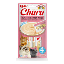 Churu de atún con salmón para gatos, paquete de 4 tubos de 14 g (56 g), EAN 18859387700725