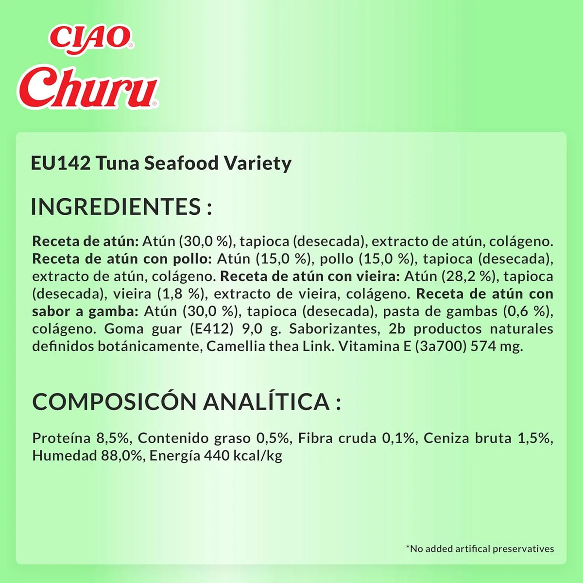 Modo de empleo de la golosina Churu de marisco para gatos