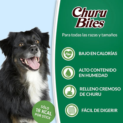 Perro negro y blanco de pelo largo sonriendo junto a cuatro iconos de la marca sobre fondo verde