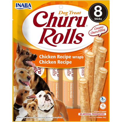 Churu Rolls de pollo para perros, bolsa de 8 piezas de 12 g, EAN 18859387701364