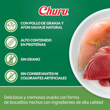 Lámina verde con un plato de pechuga y trozos de atún, junto a los iconos de la receta