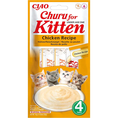 Churu Kitten de pollo para gatitos, paquete de 4 tubos de 14 g (56 g), EAN 14262365730586