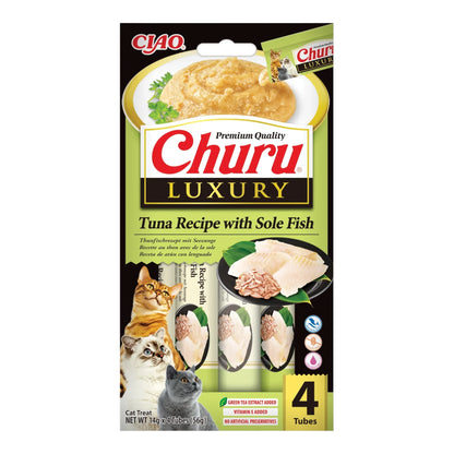 Churu Luxury de atún con lenguado para gatos, paquete de 4 tubos de 14 g (56 g), EAN 14262365731835