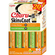 Churu Skin & Coat variedades de pollo para gatos, caja de 20 tubos de 14 g (280 g), EAN 4262365731371
