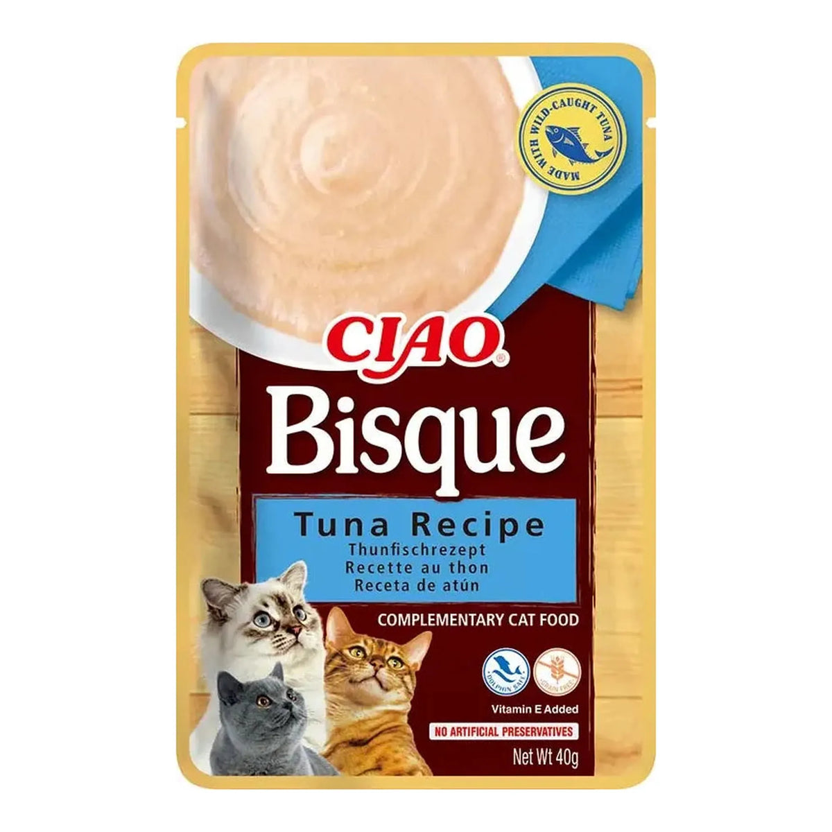 Ciao Bisque de atún para gatos, bolsa de 40 g, EAN 14262365738513
