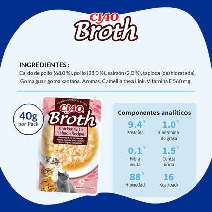 Componentes analíticos y valores nutricionales del caldo Churu Ciao Broth