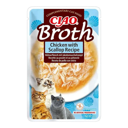 Ciao Broth de pollo con vieira para gatos, bolsa de 40 g, EAN 14262365738278